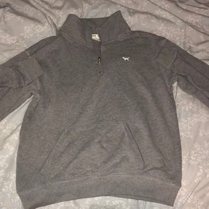 Grey PINK quarter zip